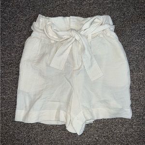 A New Day High Rise Tie Waist Shorts - White - Women’s XS
